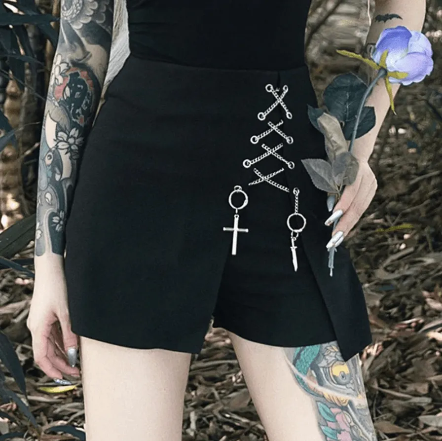 Cross High Waist Casual Shorts