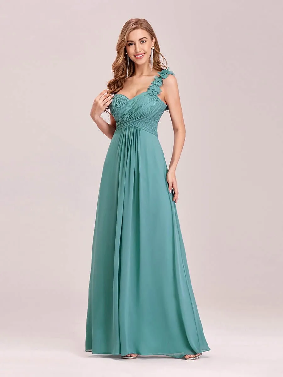 Gemma one shoulder chiffon gown in dusky blue s16 Express NZ wide
