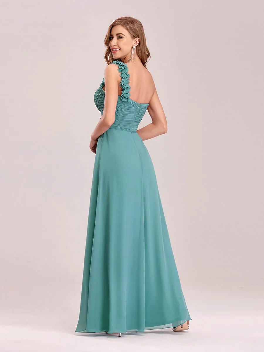 Gemma one shoulder chiffon gown in dusky blue s16 Express NZ wide