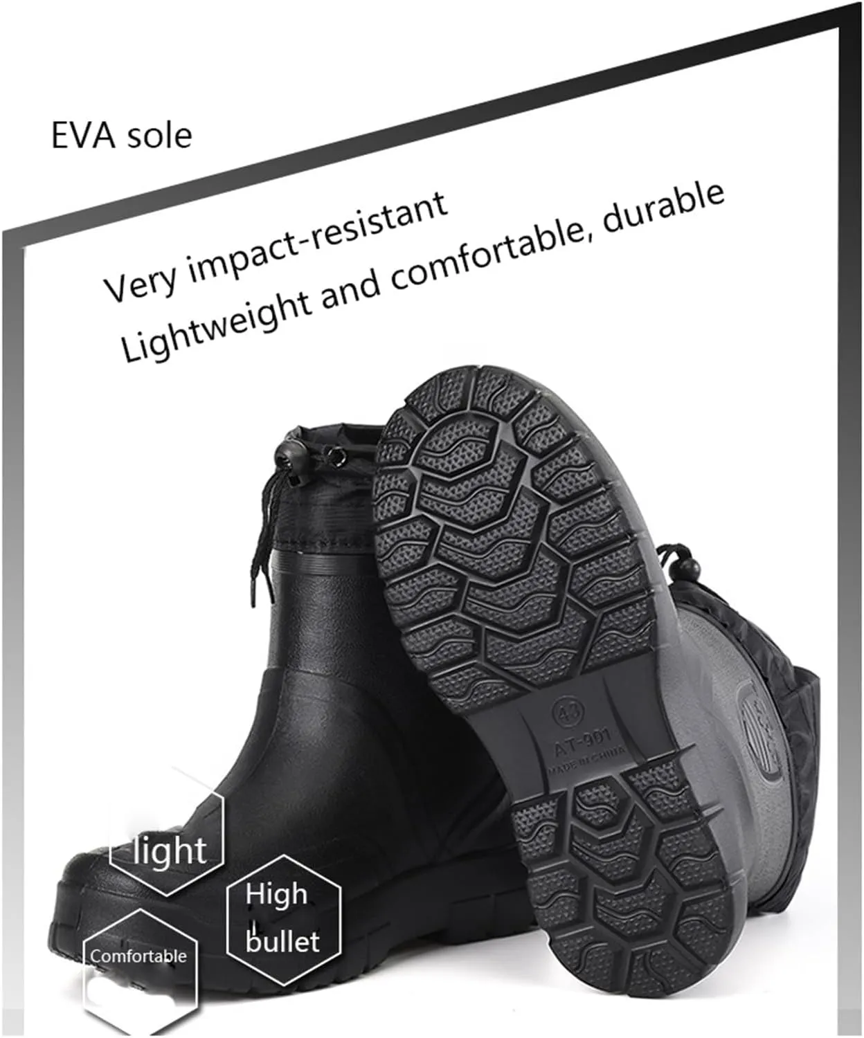 Men's Short Rubber Rain Boots, Winter Warm Durable Wear Resistant and Anti-Skid Waterproof Rain Boots for Men, Fur Interior Rubber Sole Shoes, for Gardening Fishing Boating Camping