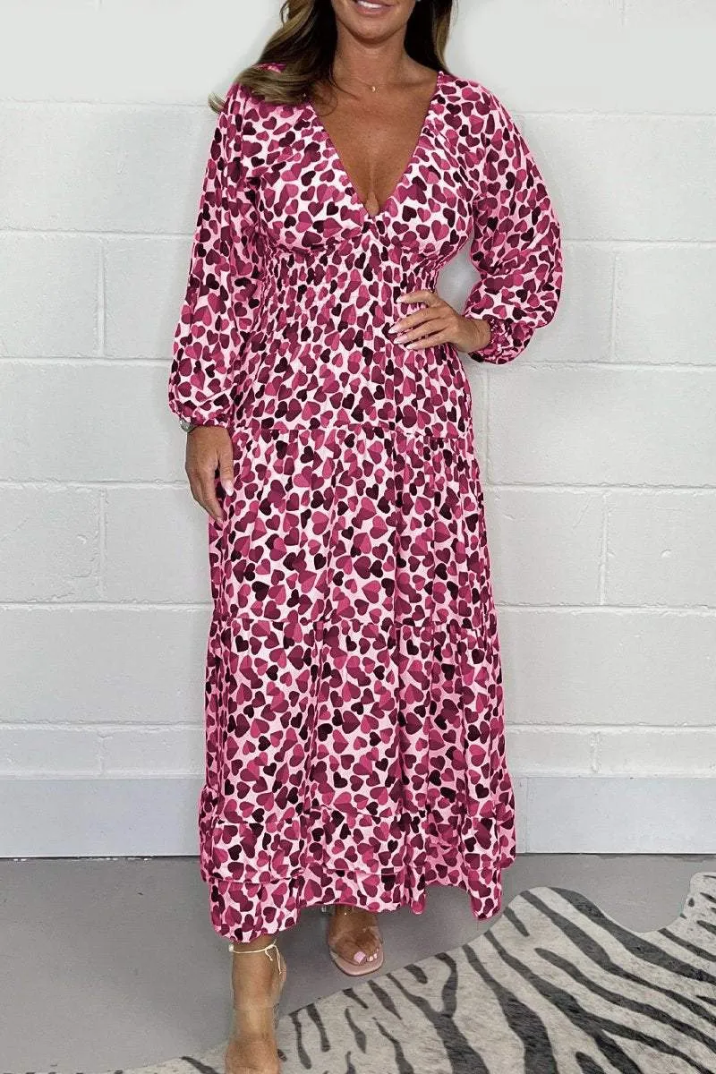 Summer Hot Sale 50% OFFHeart Smocked Midi Dress