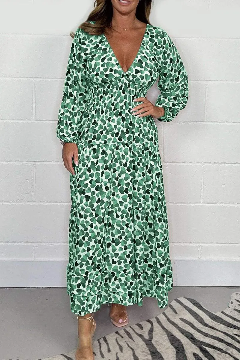 Summer Hot Sale 50% OFFHeart Smocked Midi Dress