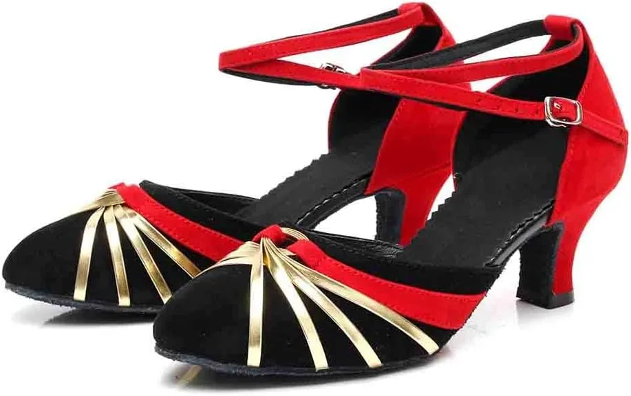 Women's Prom Ballroom Latin Dance Shoes Square Dance Shoes Clear Heels Thick Bottom