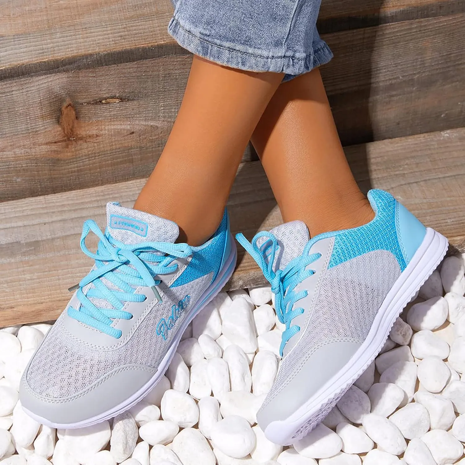 Women's Running Walking Tennis Shoes Comfortable Lace Up Mens Dress Shoes Mesh Breathable Ladies Shoes Casual Chunky Sneakers Black Tennis Shoe Trainers Shoe