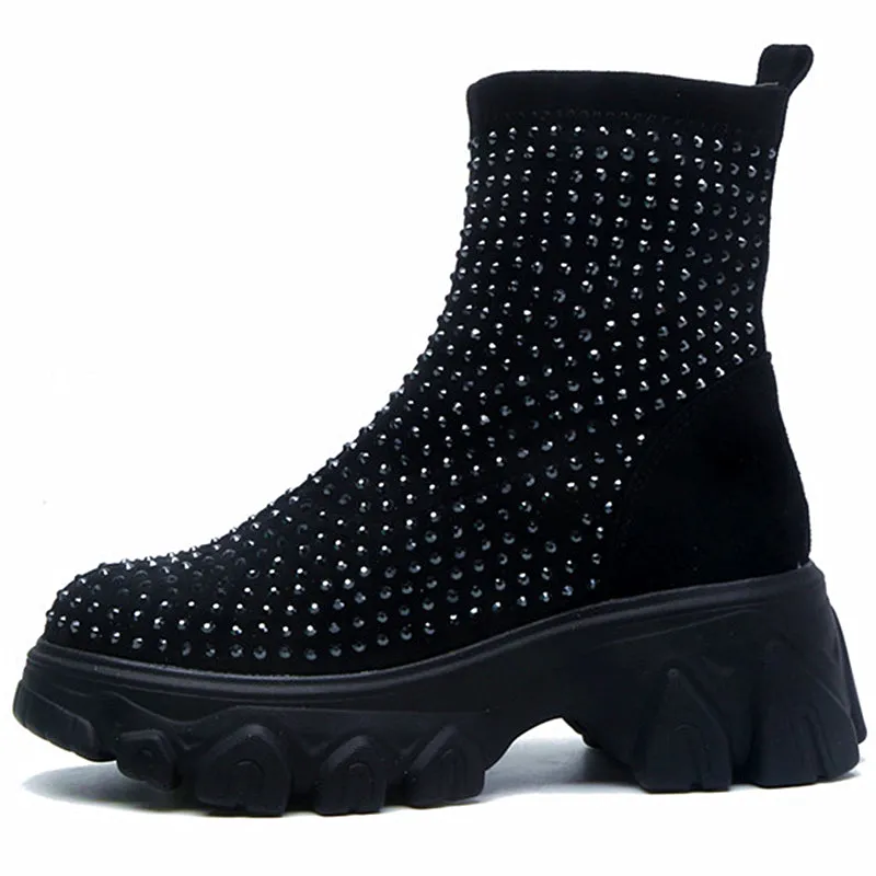 Women's Winter Boots Rhinestone Platform Boot