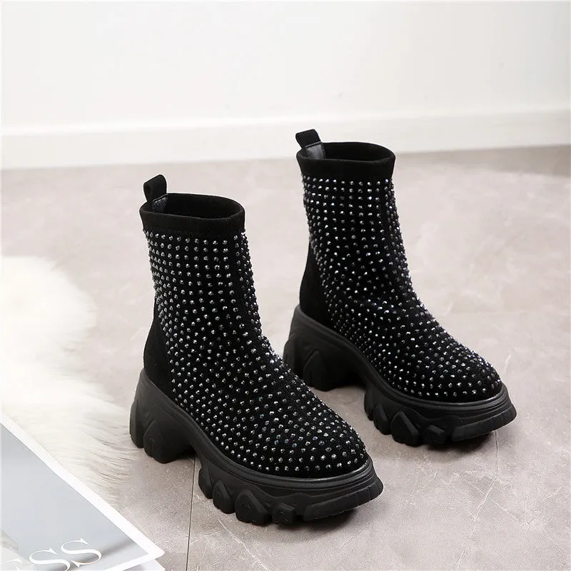 Women's Winter Boots Rhinestone Platform Boot