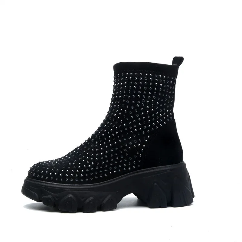 Women's Winter Boots Rhinestone Platform Boot